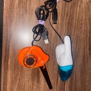 Mini hand held vacuum and mini leaf blower